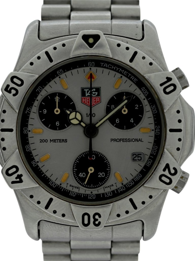 Tag Heuer 38mm Men's 2000 Series Swiss Quartz Chronograph Ss Watch- 540.206 R! — image 7 of 8